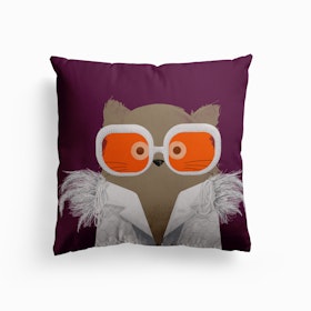 Cat Elton Canvas Cushion